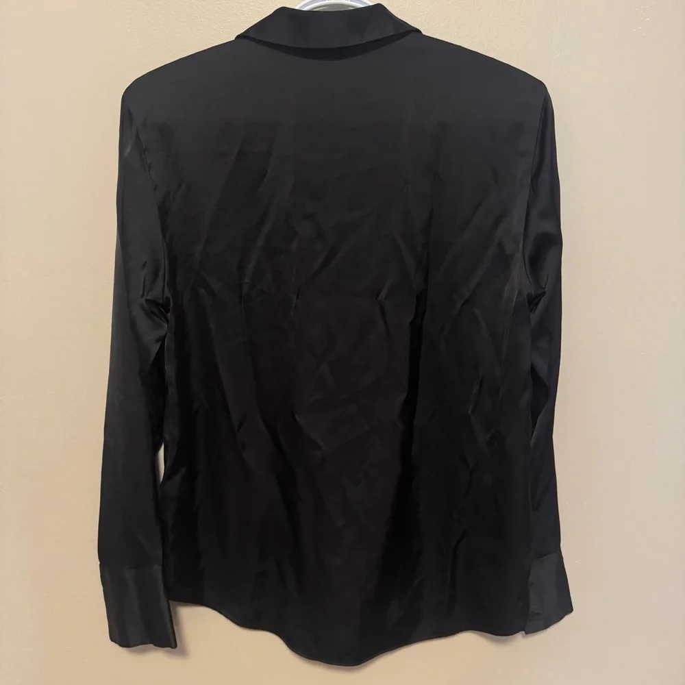 Abercrombie & Fitch Black Satin Blouse - Women’s Small - Picture 3 of 9